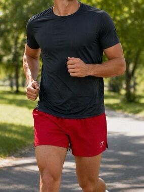 Gymshark Red Athletic Running  Workout Shorts